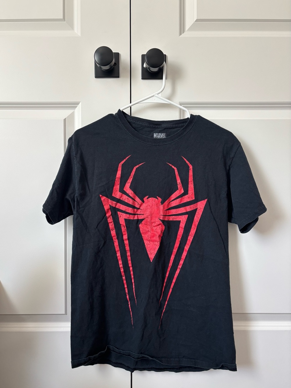 Black Men's Graphic Spider Emblem Tee - Red Print